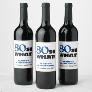 Modern Simple Typography 70th Birthday Wine Label