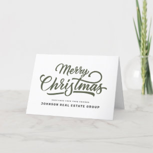 Modern Simple Typography Add Logo Holiday Card