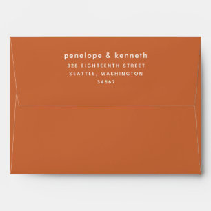Modern Simple Typography   Burnt Orange Wedding In Envelope