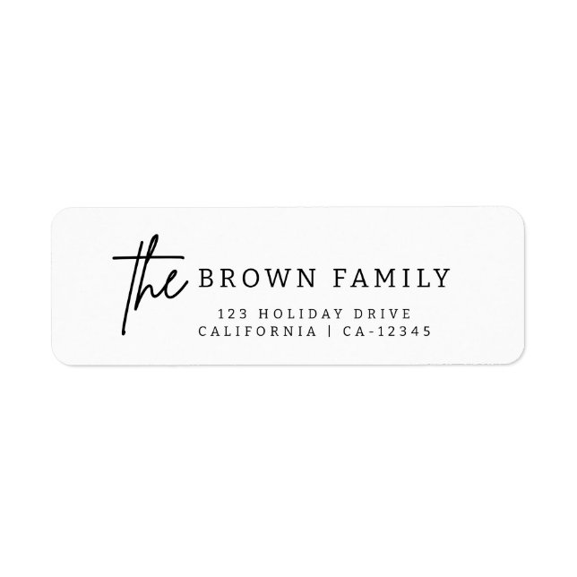 Modern Simple Typography Return Address Label (Front)
