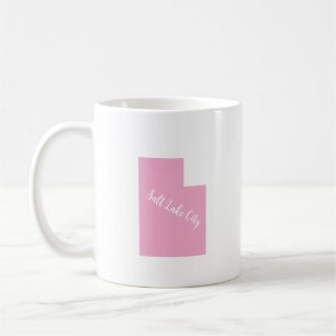 Modern Simple Typography Utah State Pink Coffee Mug