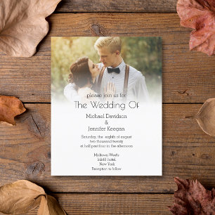 modern simple typography wedding photo invitation