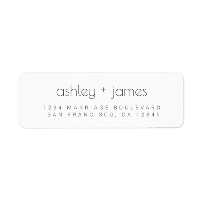 Modern Simple Typography Wedding Return Address (Front)