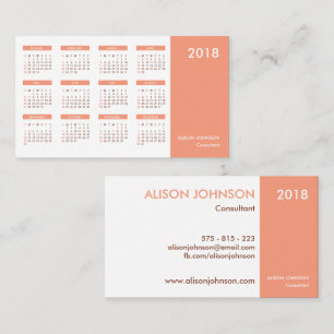 Modern Simple Unique Smart Calendar Business Card