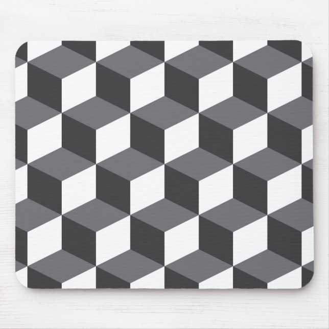 Modern, simple, urban architectural cubes pattern mouse pad (Front)
