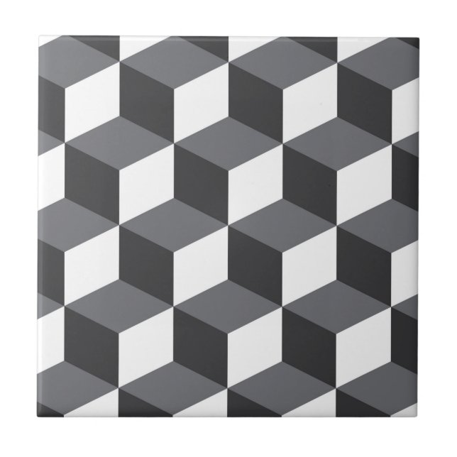Modern, simple, urban architectural cubes pattern tile (Front)