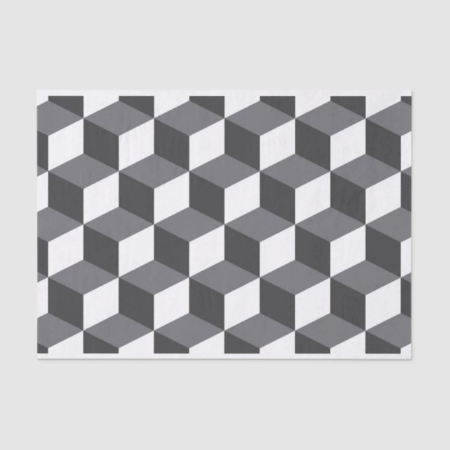 Modern, simple, urban architectural cubes pattern tissue paper (Front)