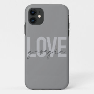 Modern, simple, urban, cool design Love Georgia iPhone 11 Case
