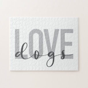 Modern, simple, urban, cool design of Love Dogs Jigsaw Puzzle