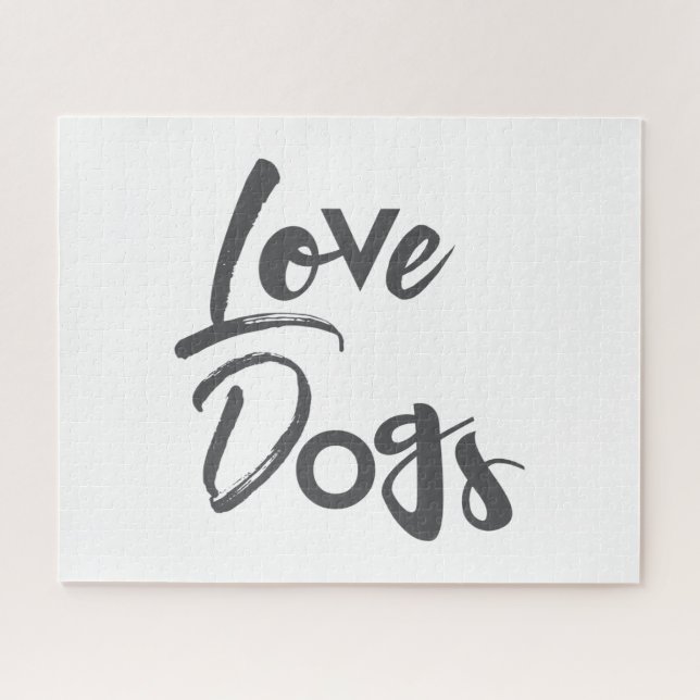 Modern, simple, urban, cool design of Love Dogs Jigsaw Puzzle (Horizontal)