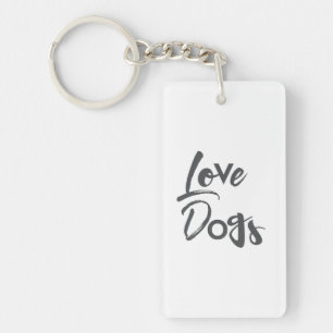 Modern, simple, urban, cool design of Love Dogs Keychain