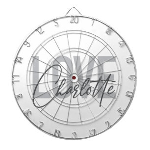 Modern, simple, urban, cool Love Charlotte Dartboard