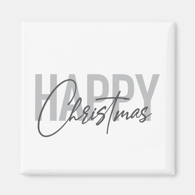 Modern, simple, urban design Happy Christmas Magnet (Front)