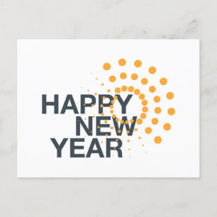 Modern, simple, urban design of "Happy New Year" Holiday Postcard