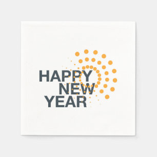 Modern, simple, urban design of "Happy New Year" Napkin