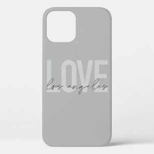 Modern, simple, urban design of Love Los Angeles iPhone 12 Case