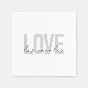 Modern, simple, urban design of Love Los Angeles Napkin