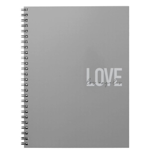 Modern, simple, urban design of Love Los Angeles Notebook (Front)