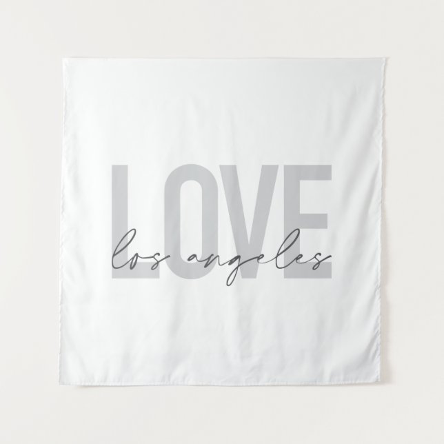 Modern, simple, urban design of Love Los Angeles Tapestry (Front)