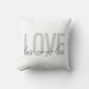 Modern, simple, urban design of Love Los Angeles Throw Pillow