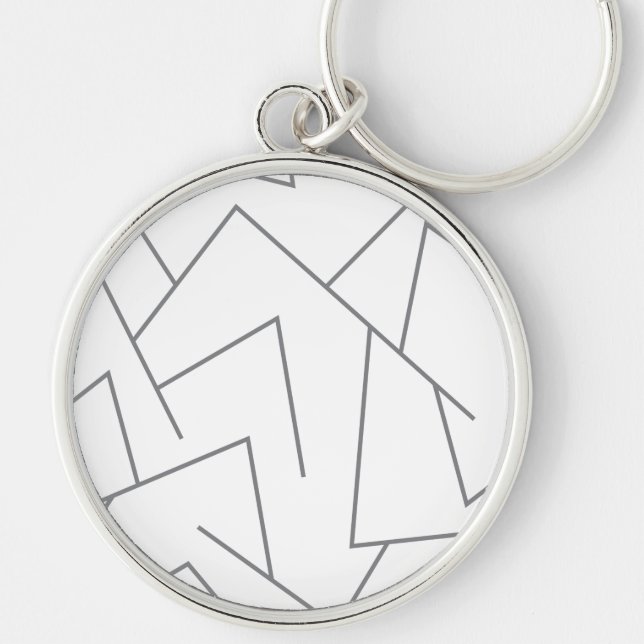 Modern, simple urban, dynamic graphic line pattern keychain (Front)