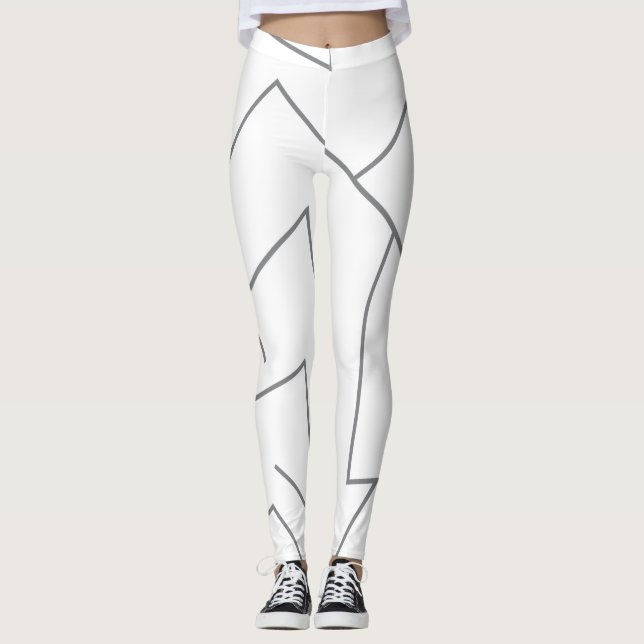 Modern, simple urban, dynamic graphic line pattern leggings (Front)