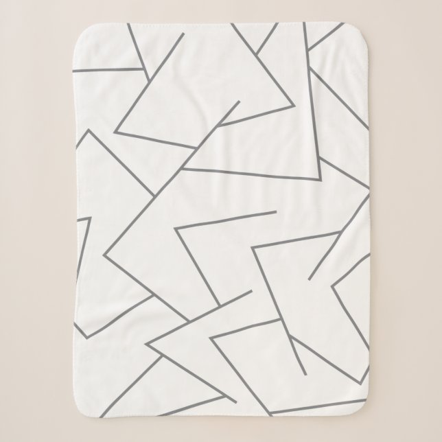 Modern, simple urban, dynamic graphic line pattern sherpa blanket (Front)