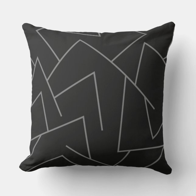 Modern, simple urban, dynamic graphic line pattern throw pillow (Front)