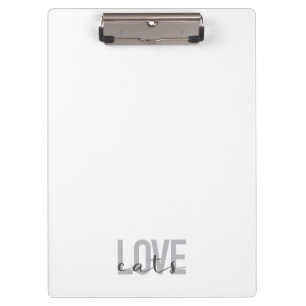 Modern, simple, urban, trendy design Love Cats Clipboard