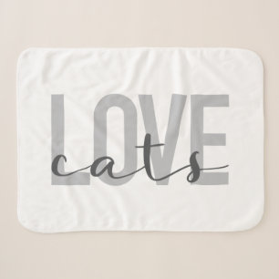 Modern, simple, urban, trendy design Love Cats Sherpa Blanket