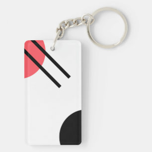 Modern, simple, urban, trendy geometric design keychain