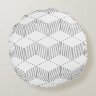 Modern, simple, urban, trendy graphic design round pillow