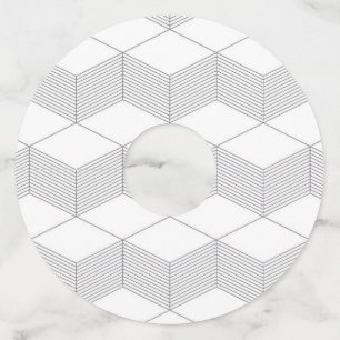 Modern, simple, urban, trendy graphic design wine glass tag