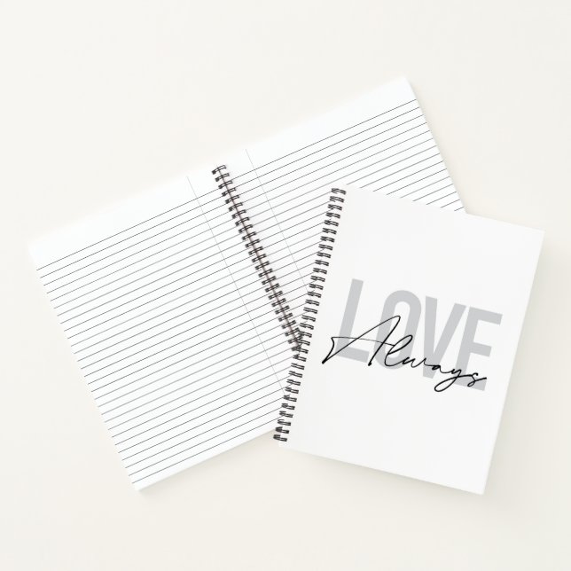 Modern, simple, urban typography "Love Always" Notebook (Inside)