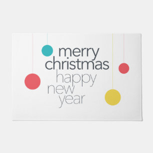 Modern, simple, vibrant, fun "Merry Christmas" Doormat