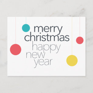 Modern, simple, vibrant, fun "Merry Christmas" Postcard