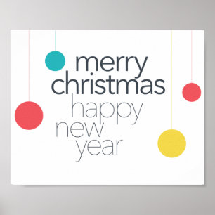 Modern, simple, vibrant, fun "Merry Christmas" Poster