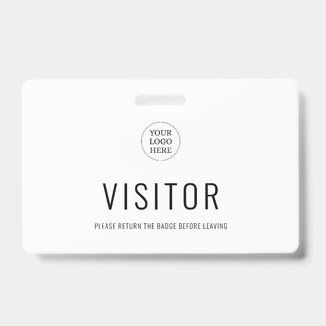 Modern Simple Visitor Pass Company Logo Badge (Front)