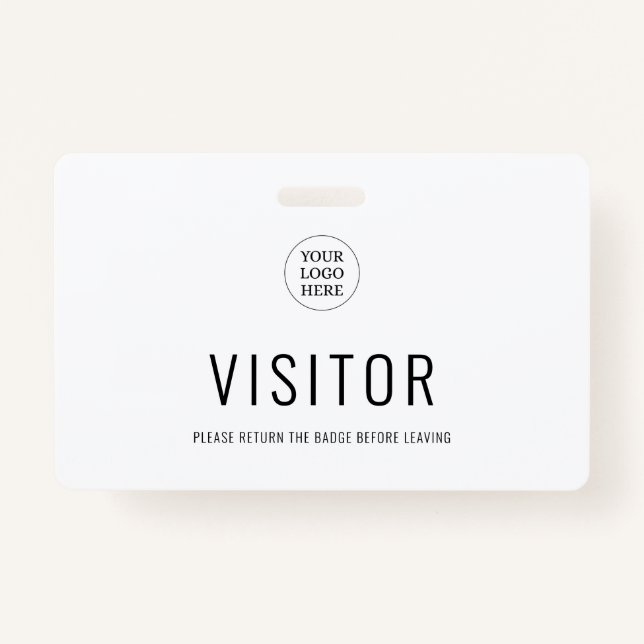 Modern Simple Visitor Pass Company Logo Badge (Front)