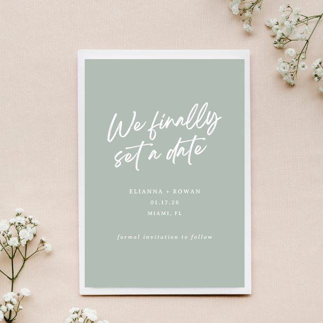 Modern Simple We Finally Set a Date Wedding Save The Date (Creator Uploaded)