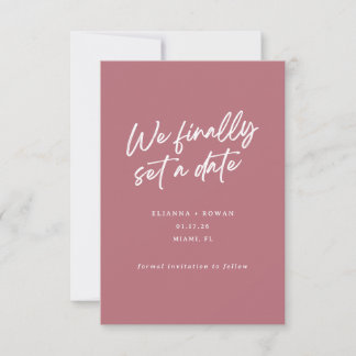 Modern Simple We Finally Set a Date Wedding Save The Date