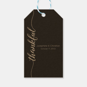 Modern Simple Wedding Couple Thankful Script Gift Tags