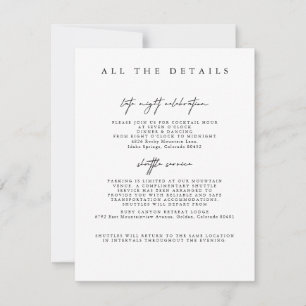 Modern Simple Wedding Detais Enclosure Cards