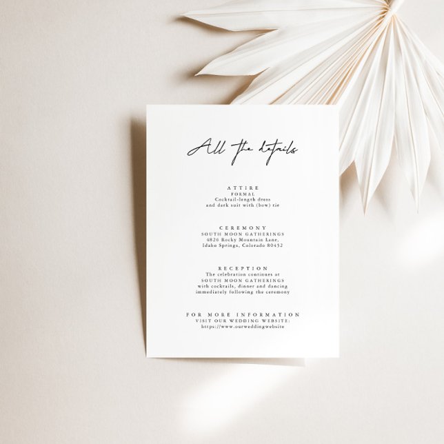 Modern Simple Wedding Detais Enclosure Cards (Creator Uploaded)
