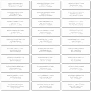 Modern Simple Wedding Guest Names Address