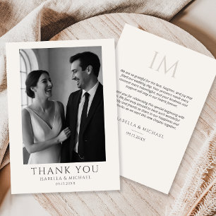 Modern Simple Wedding Photo Card Thank You