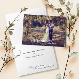 Modern Simple Wedding Photo Thank You Card