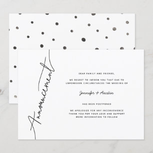 Modern Simple Wedding Postponement Announcement