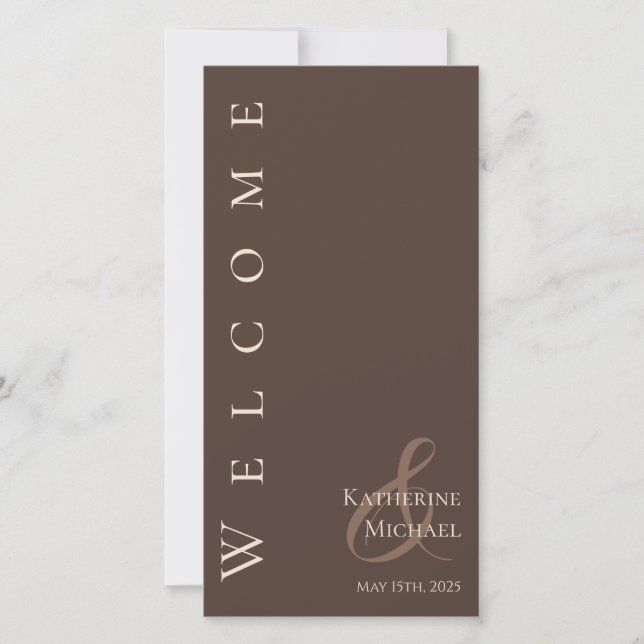 Modern Simple Wedding Program-Country Brown (Front)