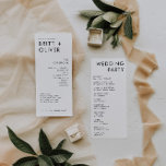 Modern Simple Wedding Program Order Of Events<br><div class="desc">This is a modern wedding program featuring an elegant font and a minimalist layour. Edit all wording and all font and background colours. // For matching items, please visit the "HARLOW" collection in the Sincerely By Nicole Zazzle store. * If you like this design but don't see it available for...</div>